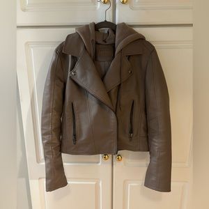 BlankNYC leather hooded jacket